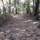 鐘つき堂から西登山道へ下るところの土橋と堀切