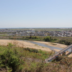 ３郭からの眺望、鈴鹿川、高岡橋、遠くに伊勢湾