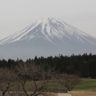 帰り夕方朝霧高原での富士山