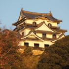 内堀越しに天守閣を望む