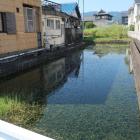 南東隅の細長い池