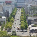 天空の白鷺からの眺め大手前通り