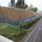 二の丸土塁と大堀切県道２３２号線が走ってる