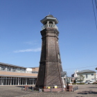 北小学校広場に建つ旧時報鐘楼、伊勢崎のシンボル