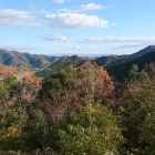 遠くに六甲山が見える