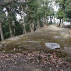 本郭に残る礎石跡。奥にもう一つある。