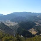 月見亭からの眺望。日根荘大木の農村景観