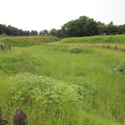 二の曲輪三の曲輪間の折の有る堀、畝、土塁、広い