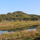 国分川と岡豊山(岡豊城)