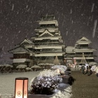 雪降りしきる松本状況