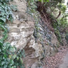 登城路と岩盤を削った切岸