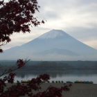 黎明の富士山、精進湖湖畔