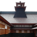 復元箱館奉行所中庭より物見台を見る