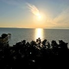 天守より琵琶湖の夕日