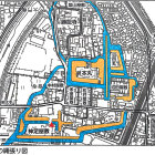 勝龍寺城の縄張り図