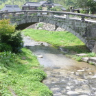 秋月城下入口の石造り眼鏡橋