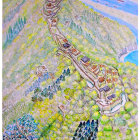 鶏籠山龍野古城想像復元図