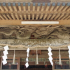 雷神社拝殿軒の龍の彫刻