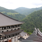 五重塔五階より大仏殿但馬の山々を眺める