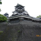 高石垣上の宇土櫓多聞櫓二階櫓と天守を望む