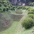西櫓の切岸と畝掘り南西側