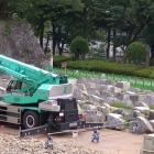 石垣の石が並べられている