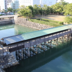 天守台展望台より鞘橋を眺める