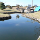 二之丸庭園下流部小島・舟倉・西中門跡と渡橋