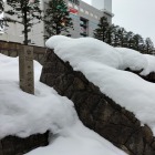 雪の長岡城本丸…