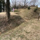 外郭から馬出郭、堀に木橋が架けられていた