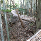 主郭への土橋西側面