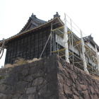 修復中の太鼓櫓