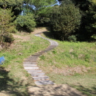 北西側の搦手路枕木階段