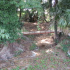 鳥居右奥の堀状遺構