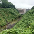 水槽が通る本丸の空堀