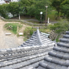 天守閣より屛風折れ石垣を見下ろす