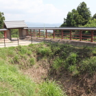 北馬出・復元薬医門・仮設板塀鉄骨塀