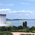 ⑩	長浜城天守より辞世の句の筑摩江を眺める