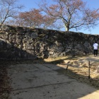 二の丸虎口の隠し門跡　若干左に境界線が見えますか？