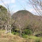 茶臼山城から富田松山城の山容を眺める