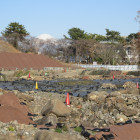 発掘調査現場と富士山②