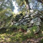 後瀬山城（主郭北東隅の石垣）