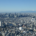 隅田川　遠くに富士山が見える