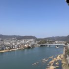 犬山城東側の眺め　木曽川が青々としている