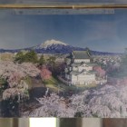 天守閣内展示写真桜・岩木山・天守閣の最高の時期