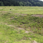 看板裏の溝と立上げ土塁