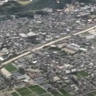 ②	杭瀬川氾濫映像（上が赤坂岡山の家康陣跡）