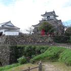 ビューポイントの東面の天守閣と天守櫓門