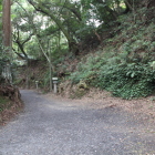 油山寺の高土塁の様な山手の法面