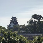 石山城から現在の天守を望む